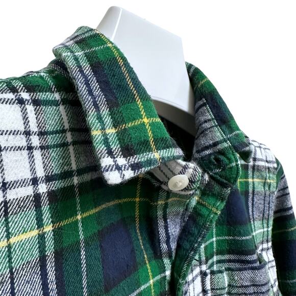 Gap Kids Plaid Flannel Shirt Boy’s Size L/ 10-11 yrs, Green Navy Blue - Picture 5 of 11